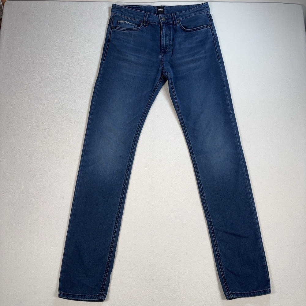 Hugo Boss Delaware 3-1 Jeans Mens 32x34 Blue Taper Stretch Finest Italian Fabric